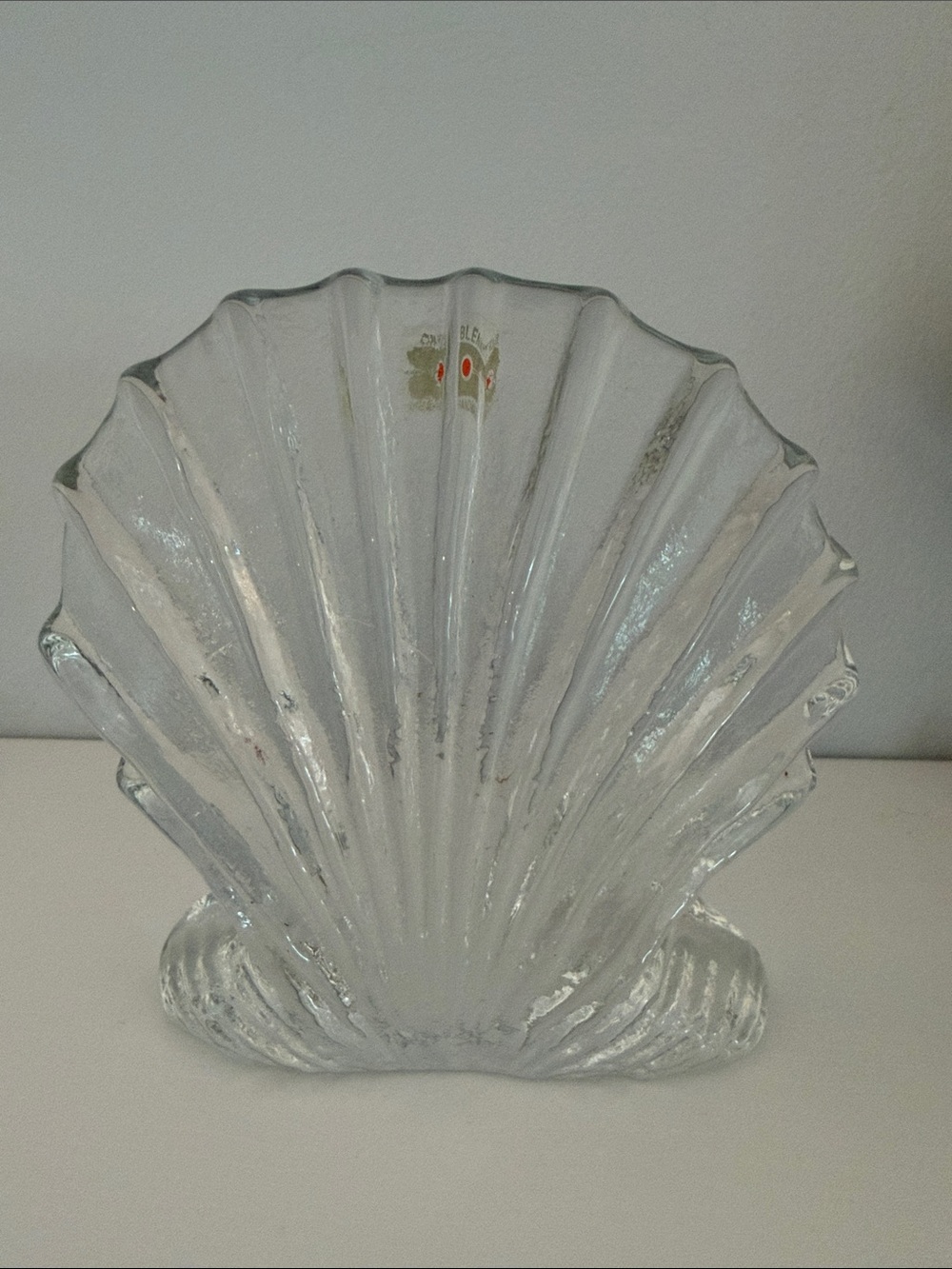 Vintage BLENKO Crystal Shell Handmade Sculpture Decorative Accent gift beach